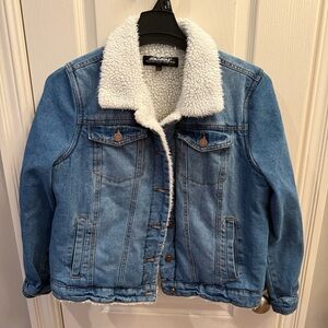 Joujou Jacket - Denim Blue Jeans Jacket Sherpa Lined -  Size XL